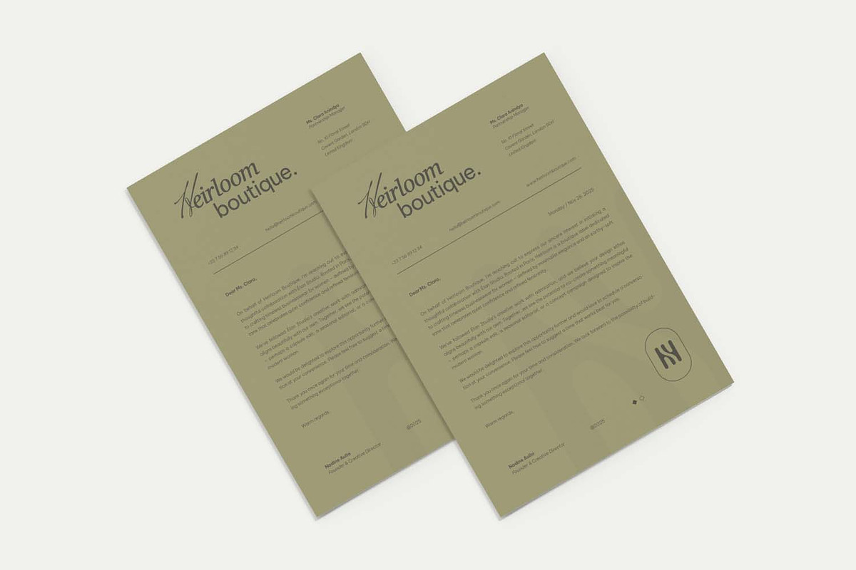 Heirloom Boutique Product Letterhead, a Stationery Template by VUNIRA (Photo 3 of 3)