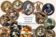 ANIMAL FARM PORTRAITS CLIPART PACK, an Animal Illustration by Daring Digies (Thumbnail 1 of 10)