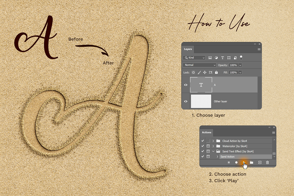 Sand Effect Photoshop Action, an Action Add-On by Andrew Skoch Design (Photo 7 of 8)