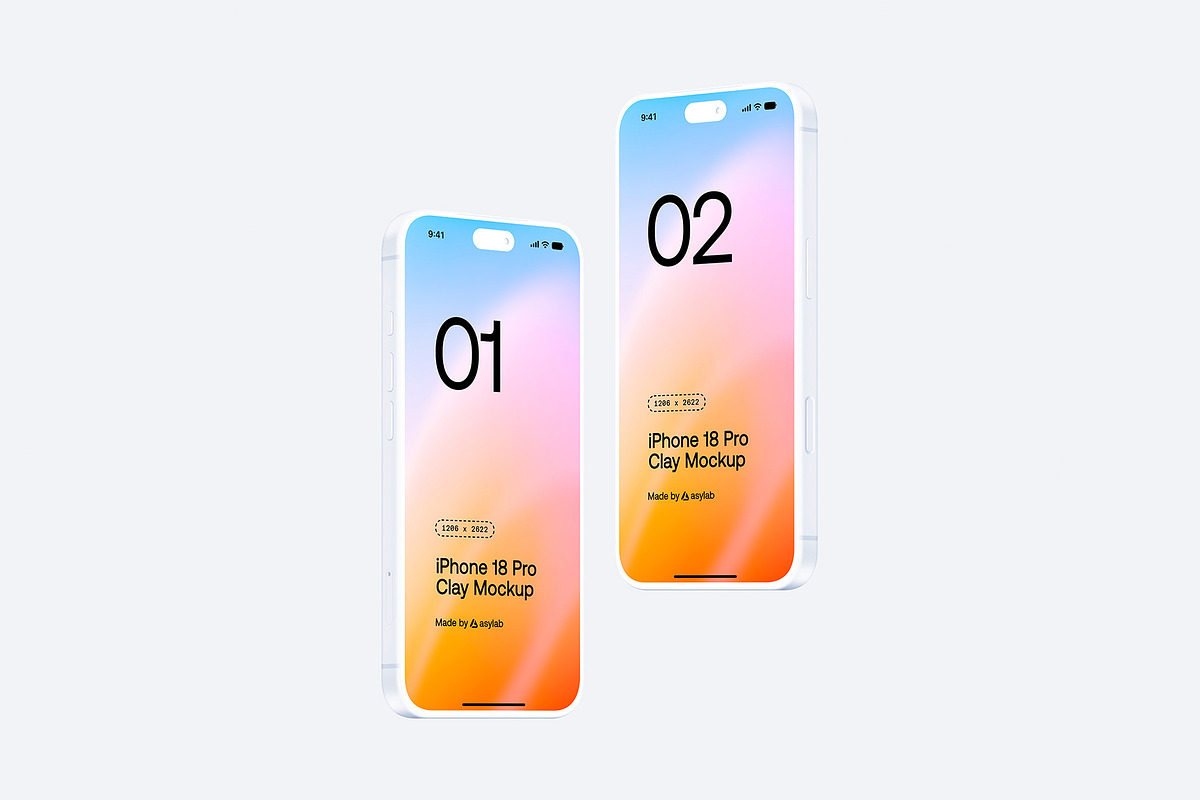 iPhone 18 Pro Clay - 24 Mockups, an iPhone Mockup by Asylab (Photo 49 of 54)