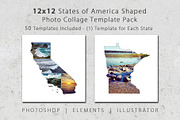 12x12 USA State Photo Template Pack, a Social Media Template by Loveurstyle Designs (Thumbnail 1 of 5)