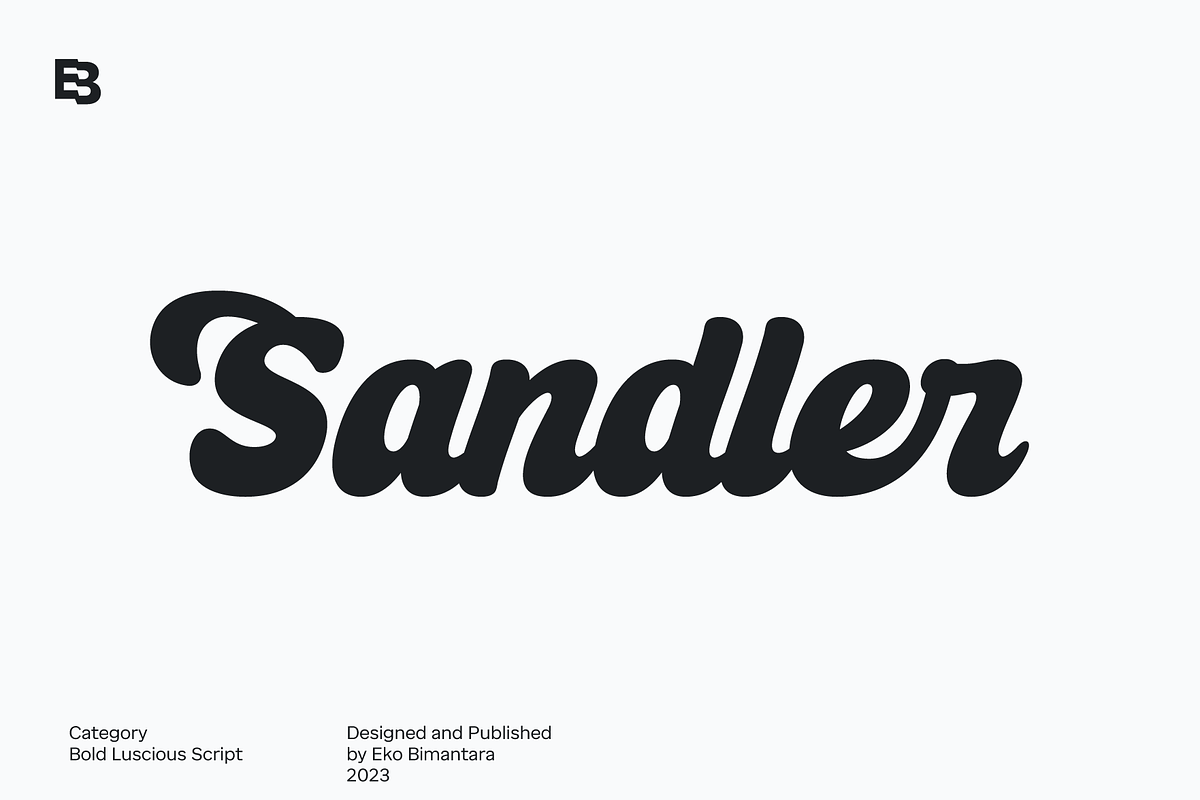 Sandler, a Script Font by Eko Bimantara (Photo 1 of 8)