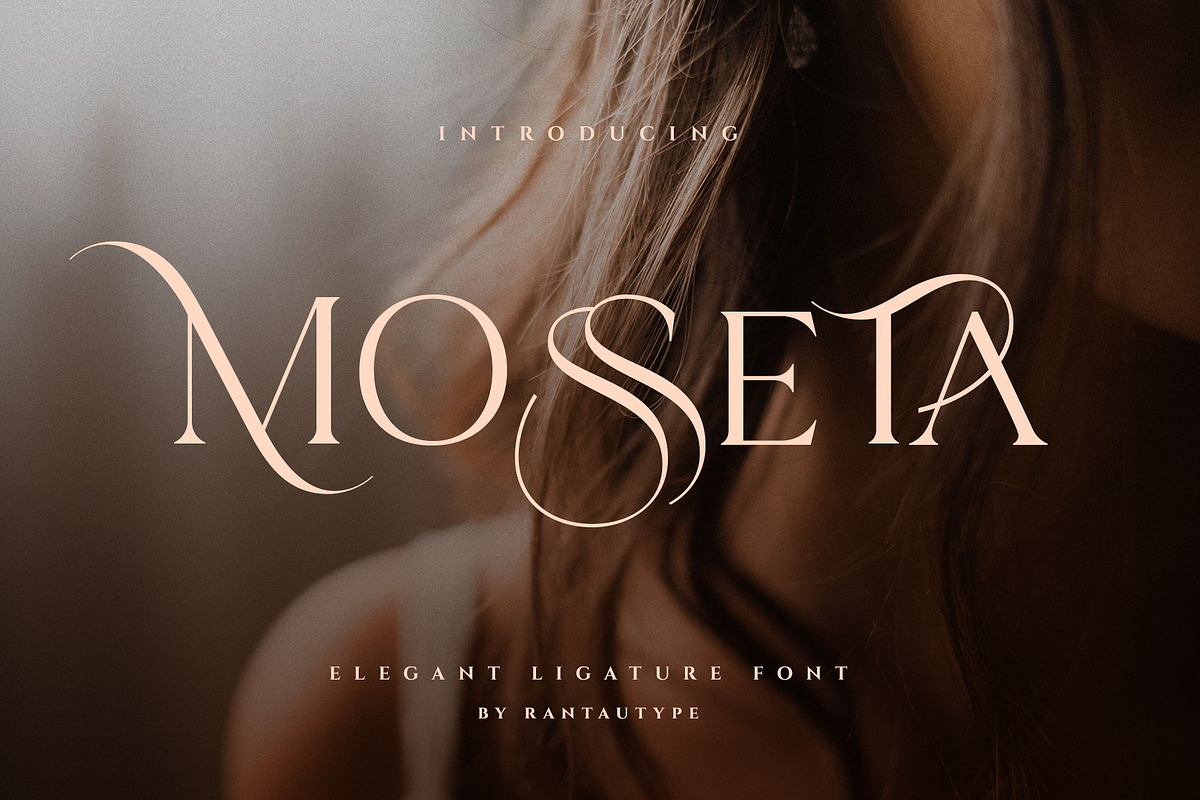 Mosseta Elegant Ligature Display, a Serif Font by RantautypeStudio (Photo 1 of 15)