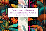 Dragonfly Retro Art Style Patterns, a Pattern Graphic by karenfoleyphoto (Thumbnail 1 of 7)
