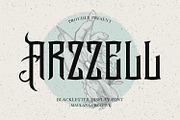 Arzzell Blackletter Display Font, a Font by Maulana Creative (Thumbnail 1 of 7)