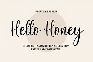 Hello Honey, a Handwritten Font by Aura Typeface