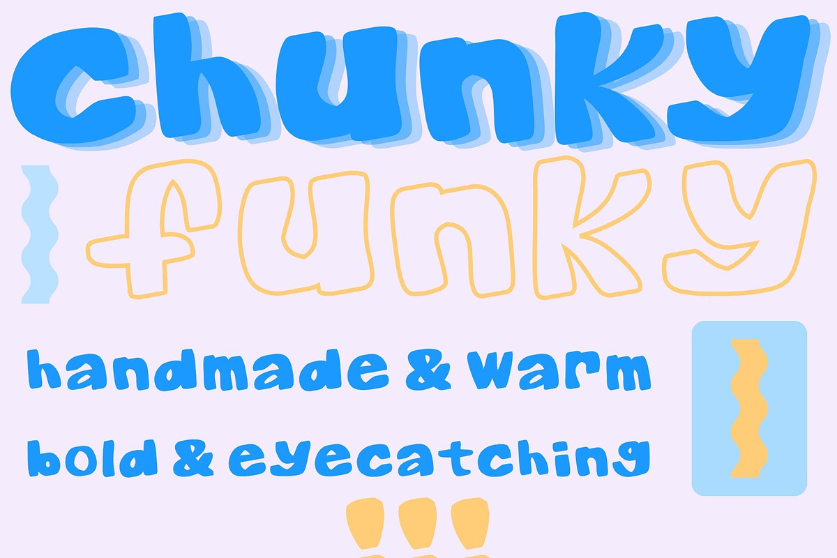 Funky Chunky Sans Hand-drawn Display, a Handwritten Font by Eryn Rose Design (Photo 3 of 19)
