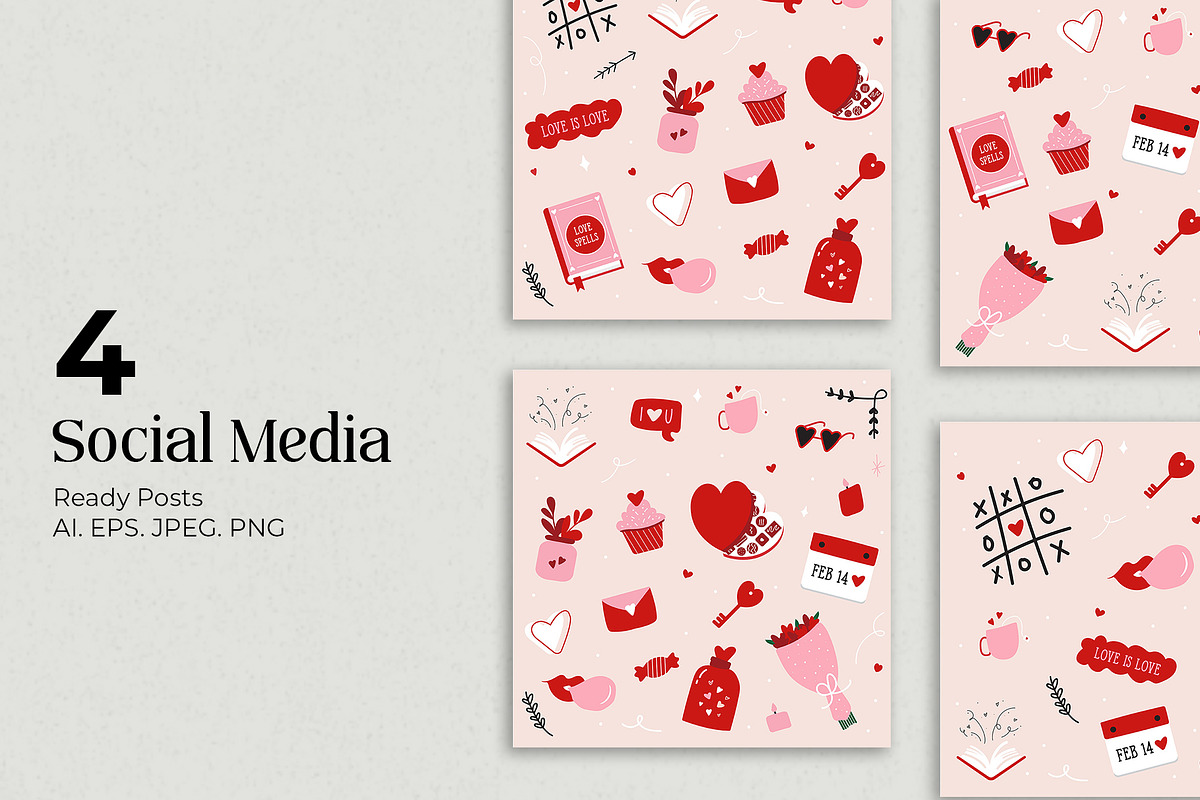 Hand Drawn Valentines Bundle, an Illustration by After Hours Creative (Photo 3 of 5)