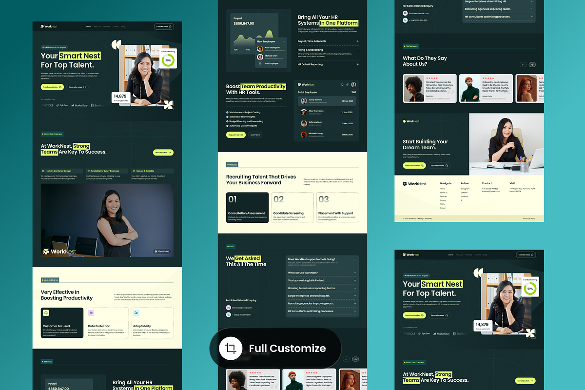 WorkNest - HR Platform Landing Page preview 3