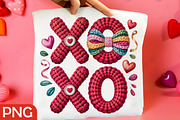 Valentine Day Faux Crochet XOXO Png, an Illustration by RobertsArt (Thumbnail 4 of 4)