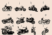 Motorcycle Dingbats Font, a Symbol Font by Minimalartstudio (Thumbnail 2 of 8)