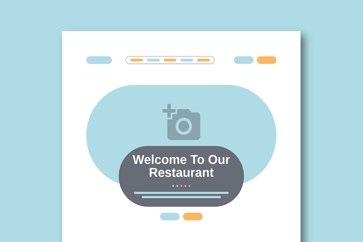 Food Landing Page Wireframe Design, a Wireframe Template by MightyDesign (Photo 2 of 9)