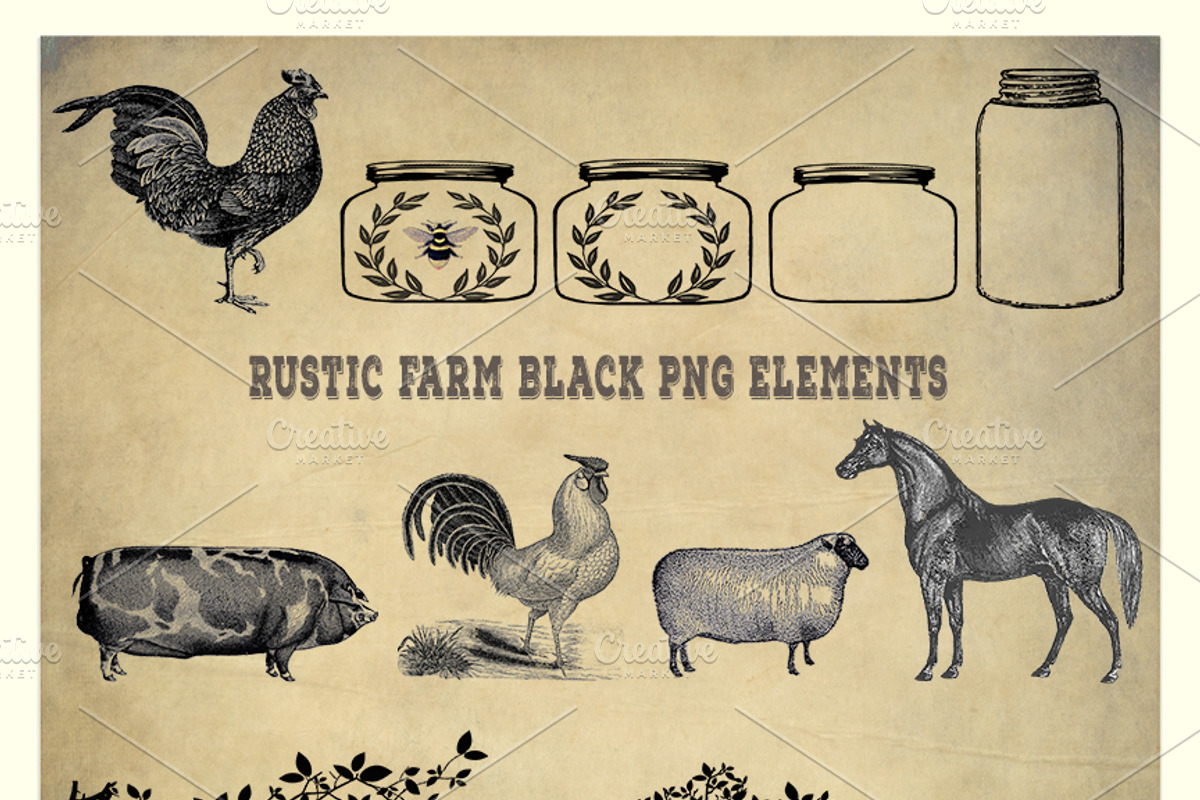 Rustic Farm Easy Badge & Label Maker, an Animal Illustration by Le Paper Cafe (Photo 5 of 7)