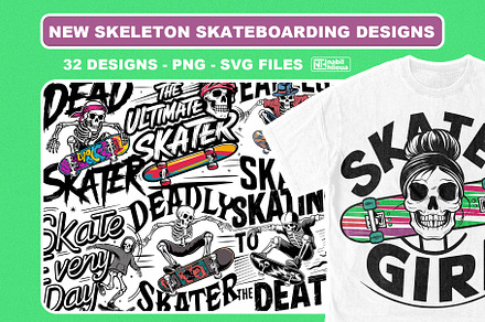 2024 skeleton skateboarding designs