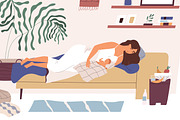 Mother sleeping with newborn baby, a Person Illustration by Good Studio (Thumbnail 2 of 3)