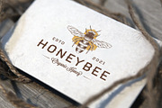 Honey Bee Vintage Vector Logo Design, a Branding & Logo Template by vectorwithin (Thumbnail 4 of 4)