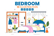 10 Bedroom Vector Illustration, a Decorative Illustration by denayunebgt (Thumbnail 1 of 4)