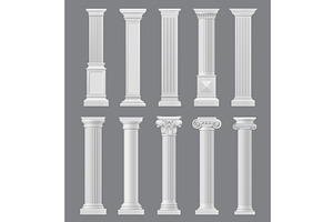 Marble Antique Columns, Pillars