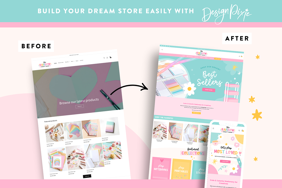 Rainbow Shopify Theme for Craft, a Shopify Template by Design Pixie (Photo 5 of 11)