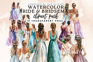 Bride and Bridesmaid Clipart, a Person Illustration by Anca Digital Vibe