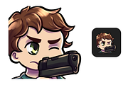 12 Brown Hair Chibi Boy Emotes, an Illustration by Custom Fonts & Patterns (Thumbnail 8 of 12)