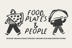 Food, Plates & People: 50 Characters, a Food Illustration by Veyla