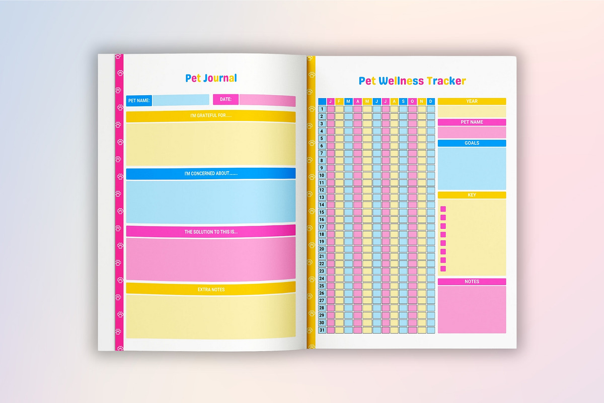 Printable Pet Care Planner, a Stationery Template by Designmela01 (Photo 7 of 8)