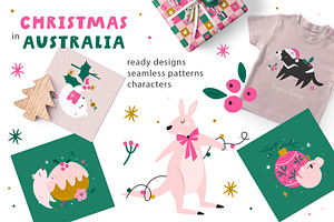 Christmas in Australia Holiday Set, an Animal Illustration by danceyourlife