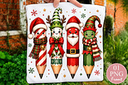 Cute Christmas Teacher Pencils PNG, a Seasonal Illustration by Rose Art (Thumbnail 1 of 4)