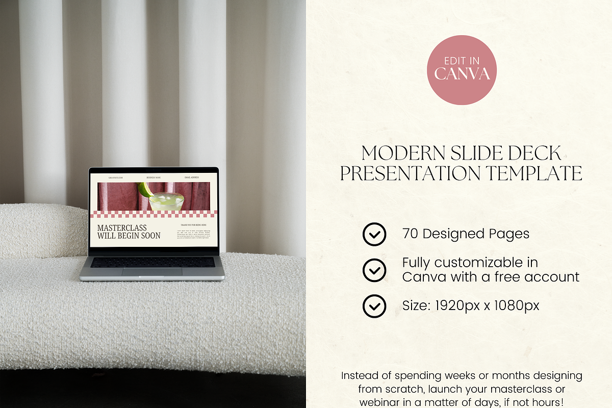 Canva Slide Deck Masterclass Webinar, a Presentation Template by Branding Babe Co. (Photo 2 of 10)