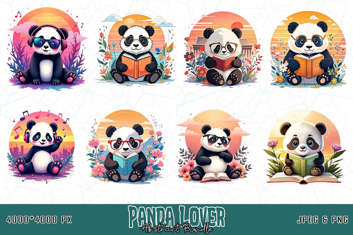 Panda Lover T-shirt Design Bundle, an Object Graphic by Sofia's Fashion (Photo 2 of 3)