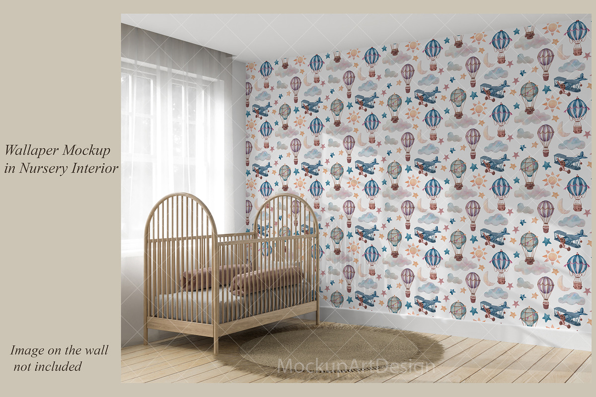 Nursery Wallpaper Mockup, a Product Mockup by MockupArtDesign (Photo 2 of 4)