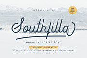 Southfilla-The Perfect Curves Font, a Script Font by azetypestudios.com (Thumbnail 1 of 16)