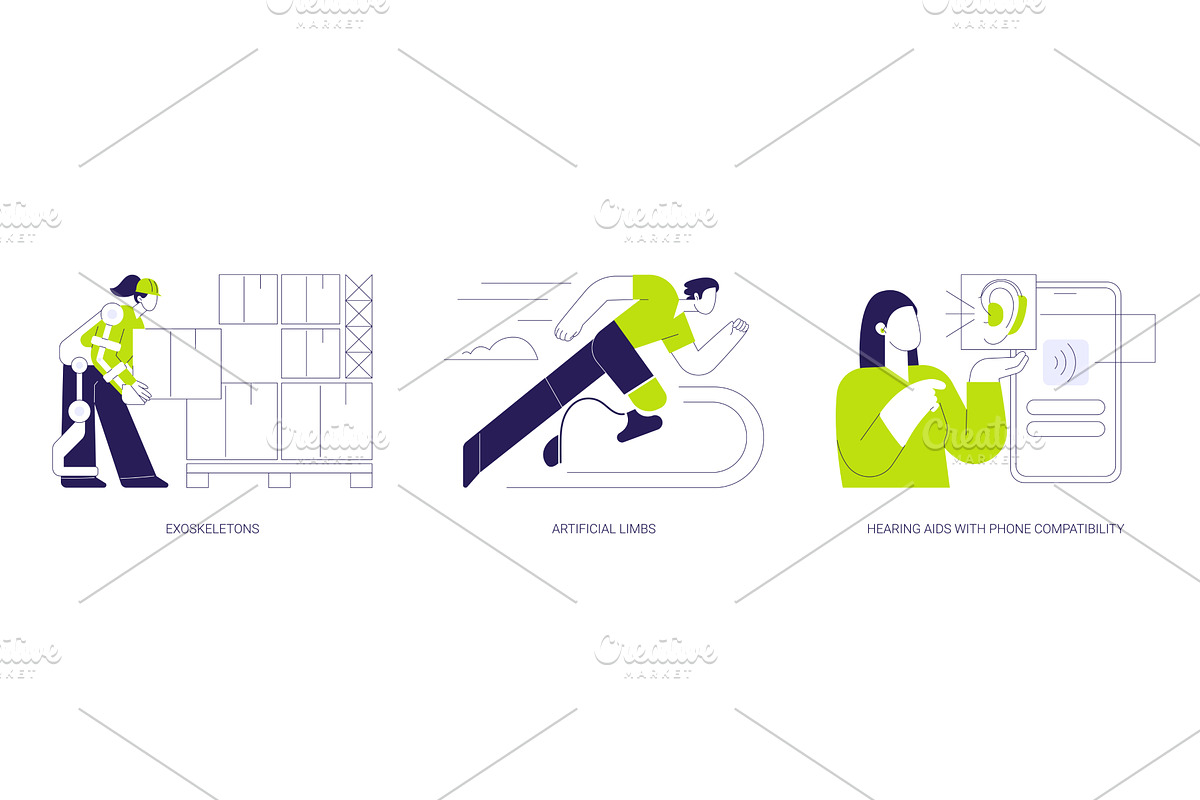 Human augmentation isolated cartoon, a Technology Illustration by Visual Generation