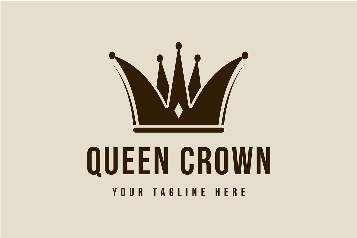 queen crown logo vintage vector, a Branding & Logo Template by zyxroun shop