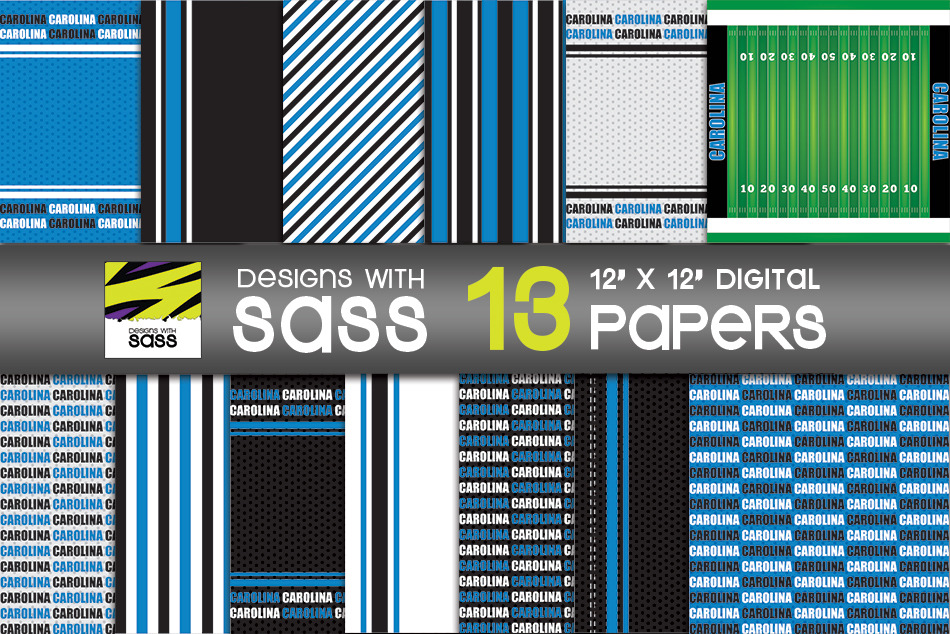 Carolina Pro Football Paper Patterns, a Pattern Graphic by Designs With ...
