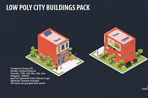 Low Poly City Buildings Pack 2