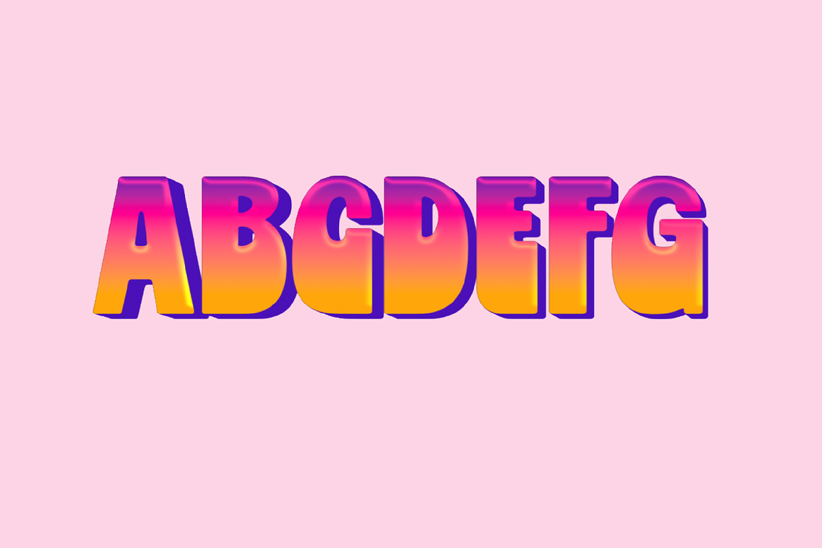 Gradient Retro 3D Text Effect preview 2