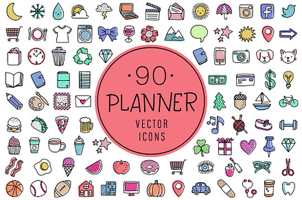 90 Planner Icons | Vector & PNG