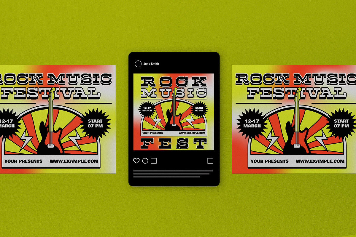 Maximalist Rock Music Festival Flyer, a Flyer Template by graphicook (Photo 3 of 4)