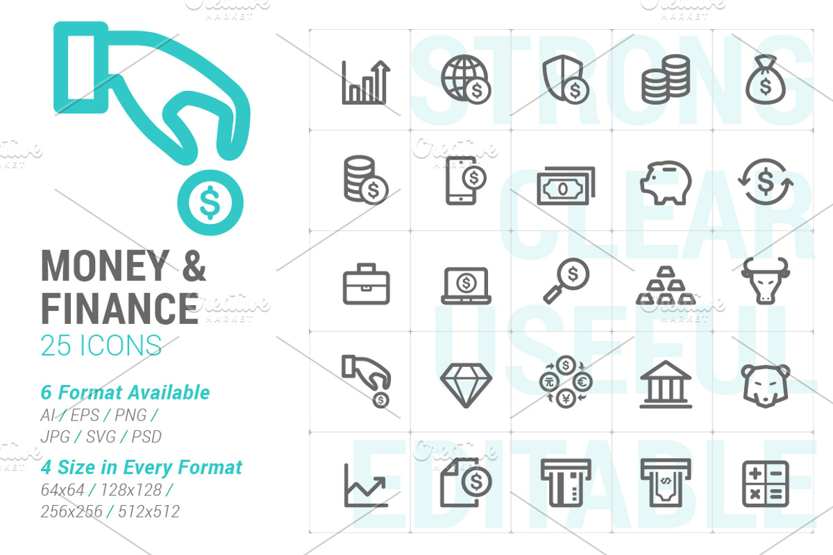 Money & Finance Mini Icon, an Outline Icon by WORAKAMON Design Studio (Photo 1 of 5)