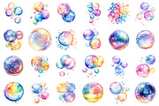 Watercolor Soap Bubbles Clipart, a Decorative Illustration by designcity5 (Thumbnail 2 of 5)