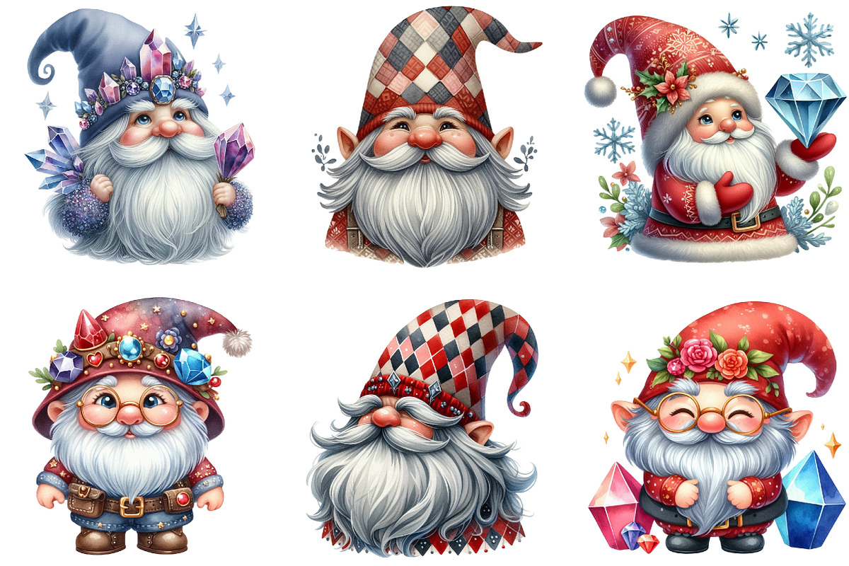 Diamond Gnome Sublimation Clipart, an Illustration by DreamArtGraphic (Photo 5 of 7)