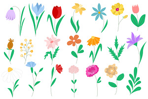 Collection of wildflowers and garden, an Object Illustration by Tati_Kli