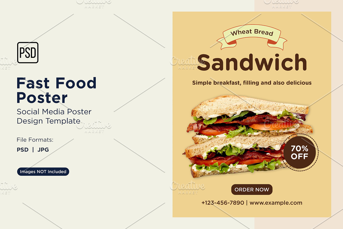 Fast Food Poster Design Template 72, a Social Media Template by shahsoft (Photo 1 of 2)