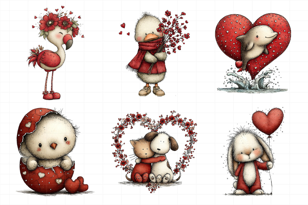 Whimsical Valentine's Day Animal's P, an Illustration by Daily.Designs (Photo 7 of 8)