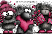 Teddy Bear Valentine Clipart, an Illustration by SinaCreation (Thumbnail 1 of 7)