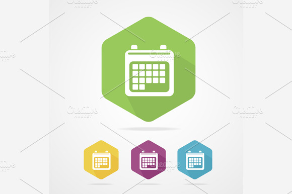 Calendar Organizer Flat Icon Set