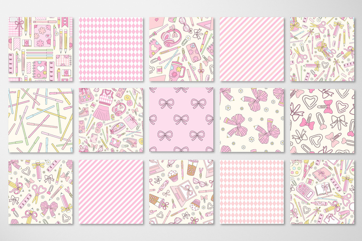 Preppy Back to School pattern set