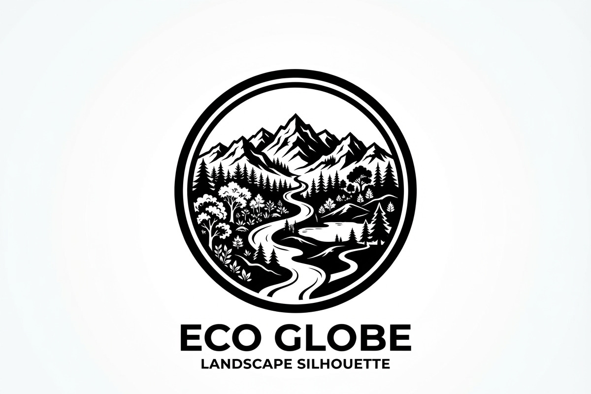 60 Eco Globe Landscape Silhouette, a Technology Illustration by Amazin_art (Photo 6 of 29)